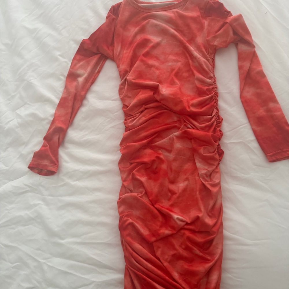 Elegant Red Ruched Dress